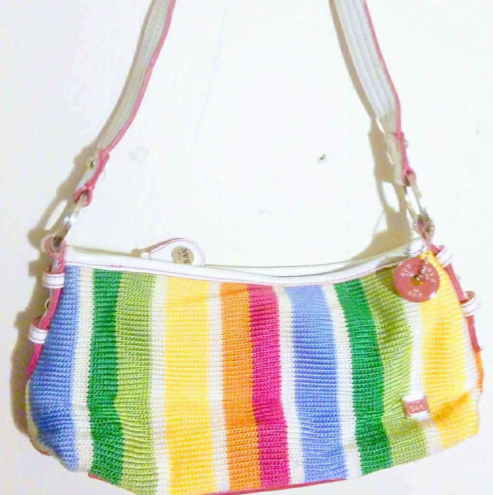 The Sak purse handbag crochet multicolor white